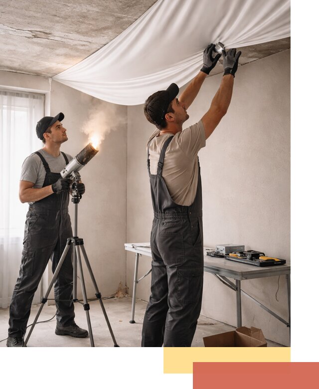 Установка натяжного потолка под ключ в Карасук