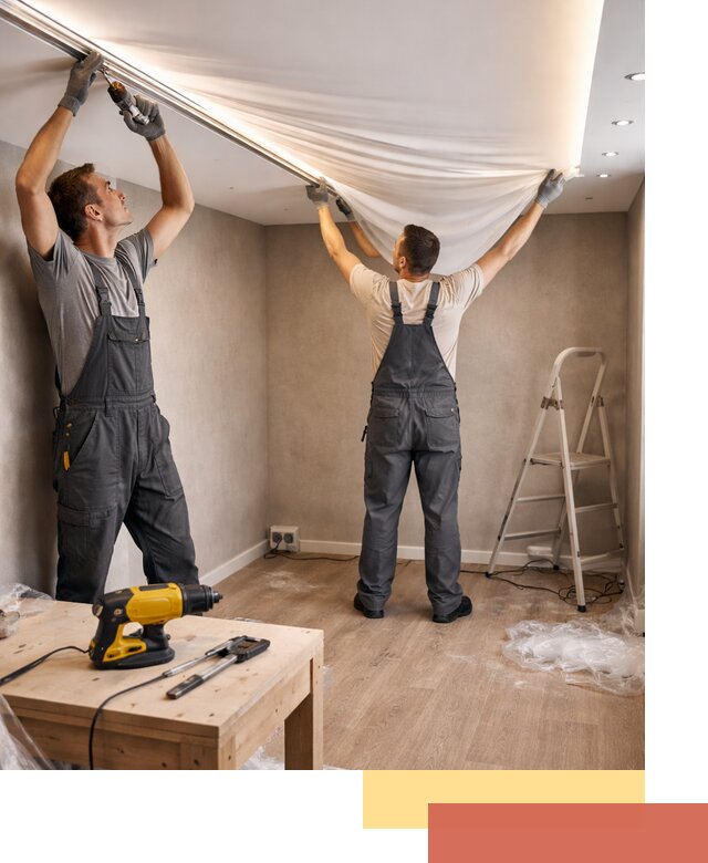 Монтаж натяжного потолка с подсветкой в Карасук цена и сроки