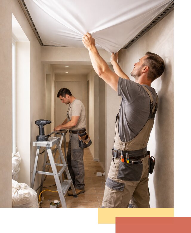 Монтаж натяжного потолка в прихожей в Карасук