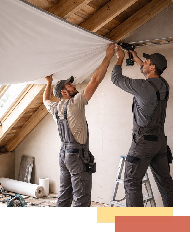 Монтаж натяжного потолка в мансарде в Карасук