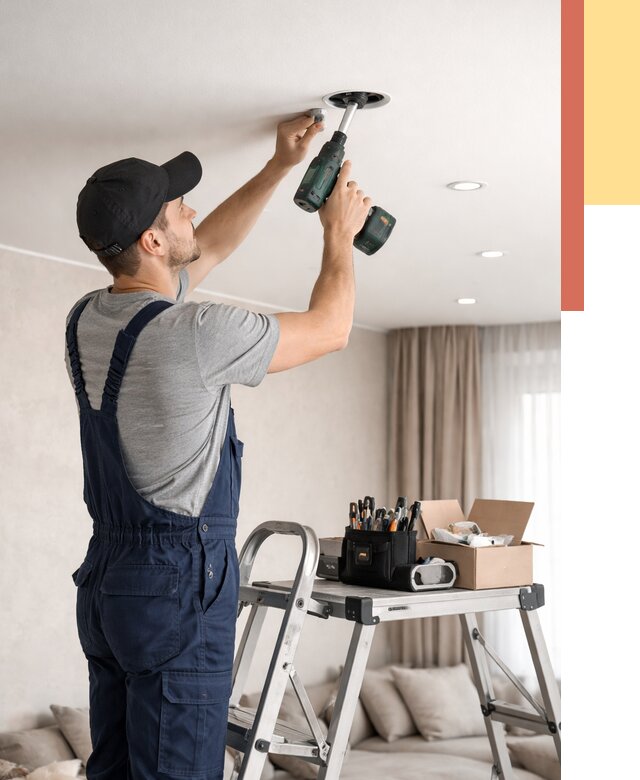 Установка и монтаж точечных светильников в натяжной потолок в Карасук от 1828 руб. | ОТДЕЛОЧНИК-Кск