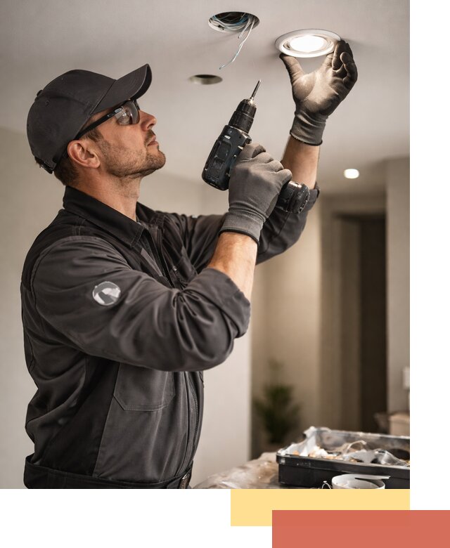 Установка точечных светильников в натяжной потолок в Карасук