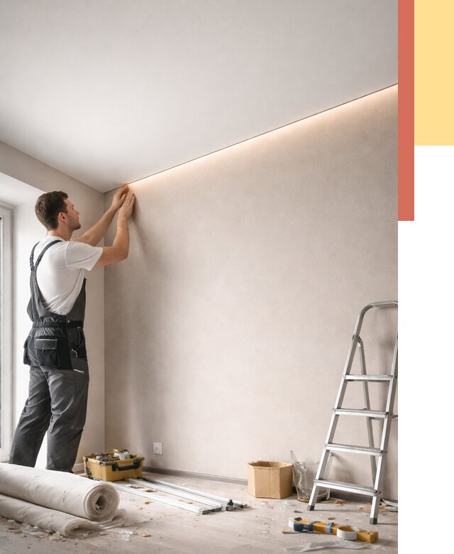 Теневые натяжные потолки в Карасук от 8329 руб. под ключ | ОТДЕЛОЧНИК-Кск