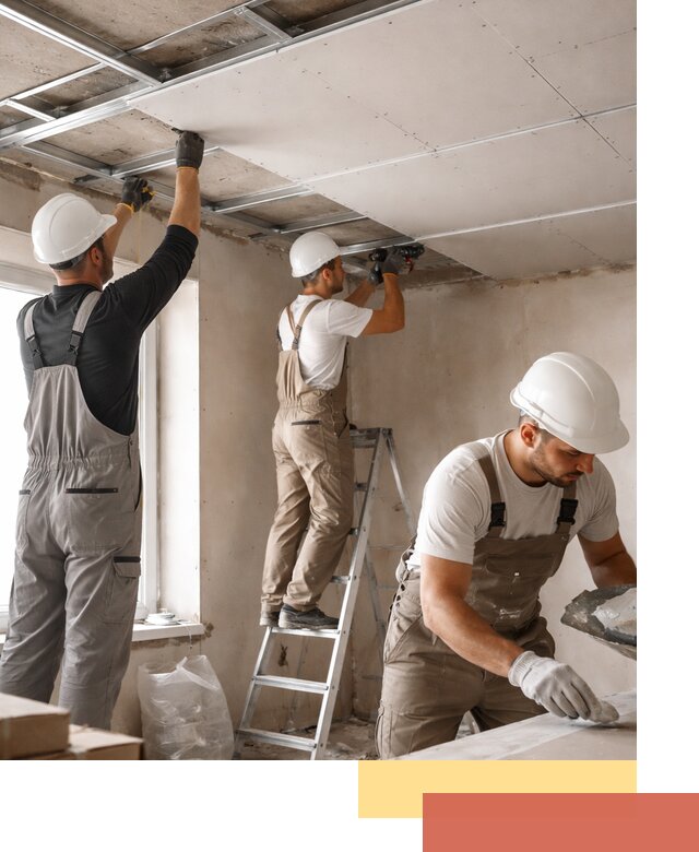 Одноуровневый потолок из гипсокартона в Карасук — монтаж и отделка