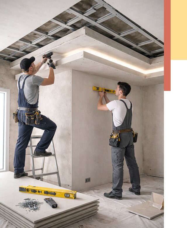 Двухуровневый потолок из гипсокартона в Карасук от 1473 руб. под ключ | ОТДЕЛОЧНИК-Кск