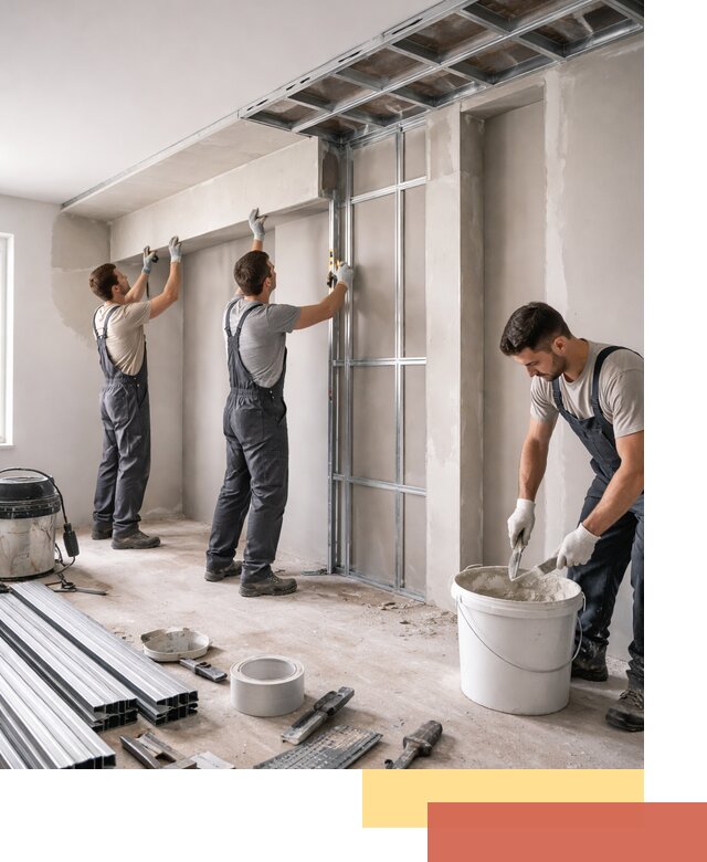 Монтаж потолка из гипсокартона с нишей в Карасук