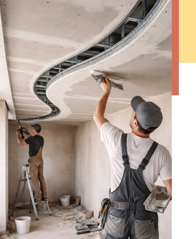 Криволинейный потолок из гипсокартона в Карасук от 2133 руб./м2 | ОТДЕЛОЧНИК-Кск