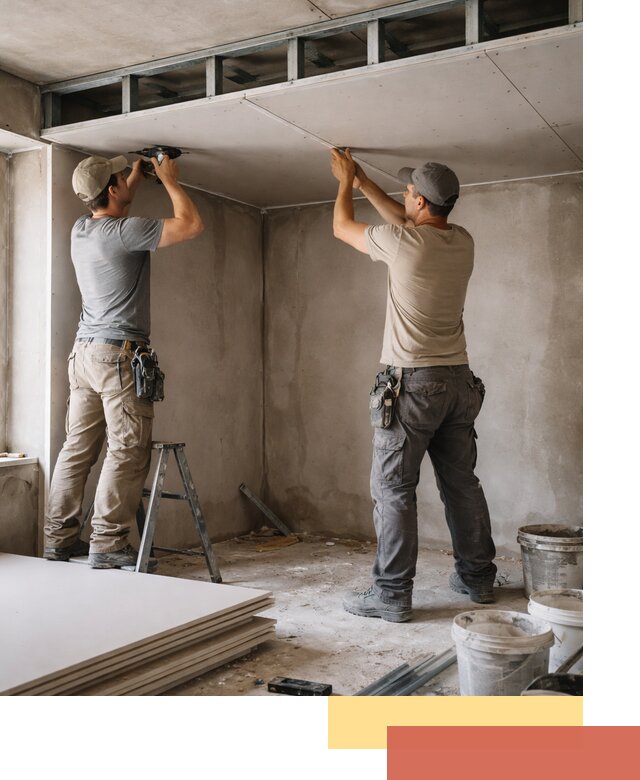 Короб из гипсокартона на потолке под ключ в Карасук