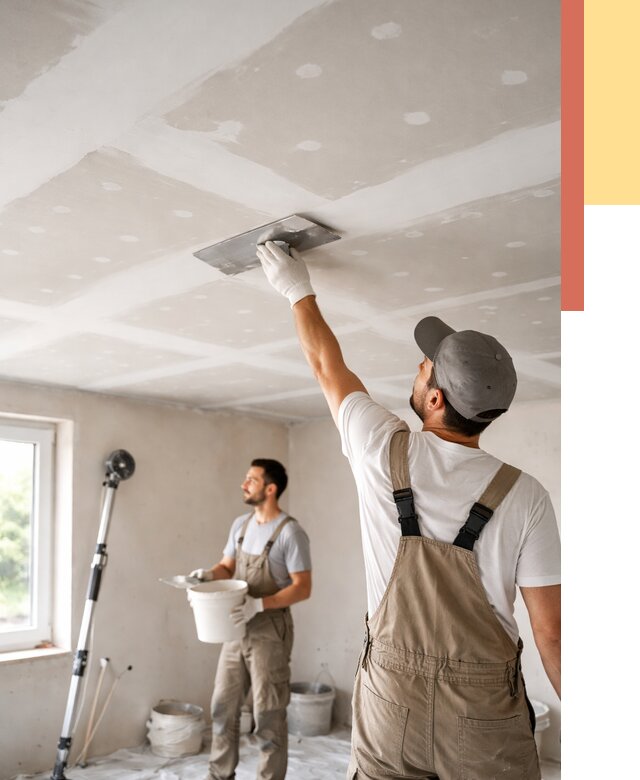 Шпаклевка потолка из гипсокартона в Карасук от 3250 руб./м2 — услуги под ключ | ОТДЕЛОЧНИК-Кск