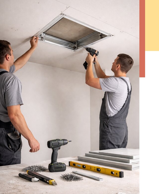 Установка люка в потолок ГКЛ в Карасук от 2539 руб. под ключ | ОТДЕЛОЧНИК-Кск