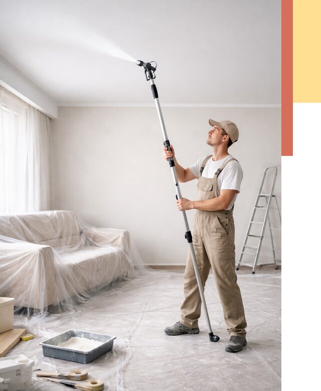 Покраска потолка краскопультом в Карасук от 4571 руб. быстро и недорого | ОТДЕЛОЧНИК-Кск