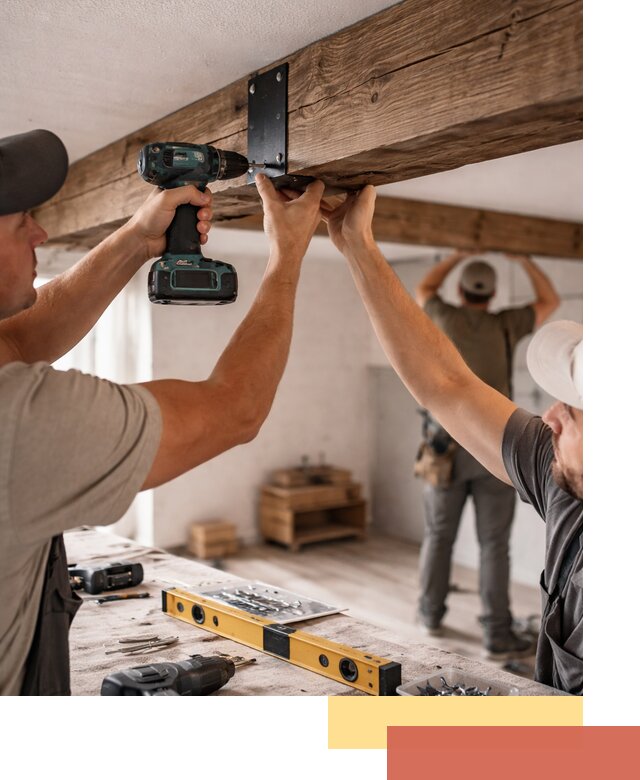 Монтаж декоративных потолочных балок в Карасук