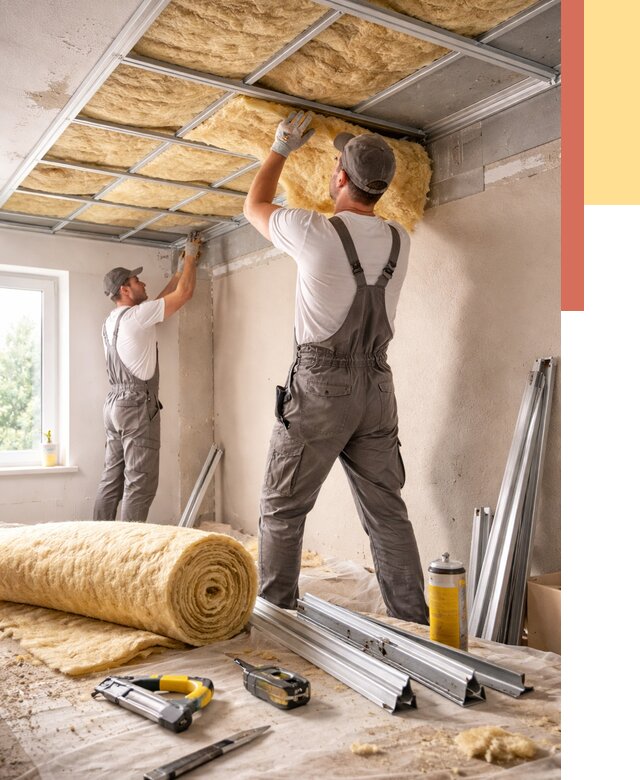 Утепление потолка в Карасук от 7313 руб/м2 — недорого, быстро, под ключ | ОТДЕЛОЧНИК-Кск