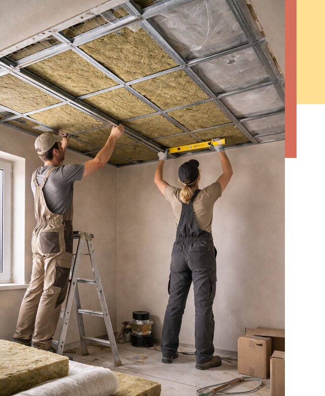 Шумоизоляция потолка в Карасук от 1270 руб. под ключ — услуги ОТДЕЛОЧНИК-Кск